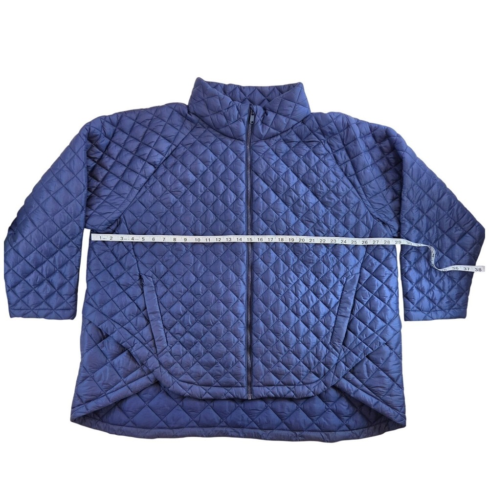 Athleta Women Plus Size 3XL Argyle Quilted lightweight Puffer Jacket Coat Zip Up